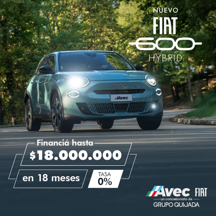 Fiat 600 Hybrid - Financiación hasta $18.000.000 en 18 meses a tasa 0%