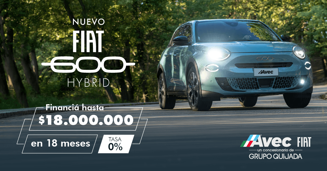 Fiat 600 Hybrid - Financiación hasta $18.000.000 en 18 meses a tasa 0%